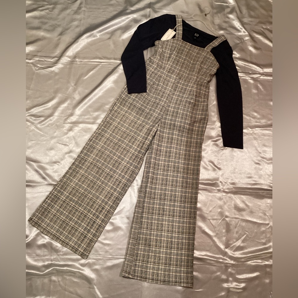 Lightweight Plaid Jumpsuit fits Jr L or M Adult